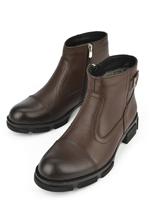 Ziya, Erkek Hakiki Deri Kürklü Bot 153999Z0441 Kahve - Görsel 6