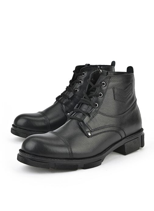 Ziya, Erkek Hakiki Deri Kürklü Bot 153999Z045 Siyah - Görsel 6