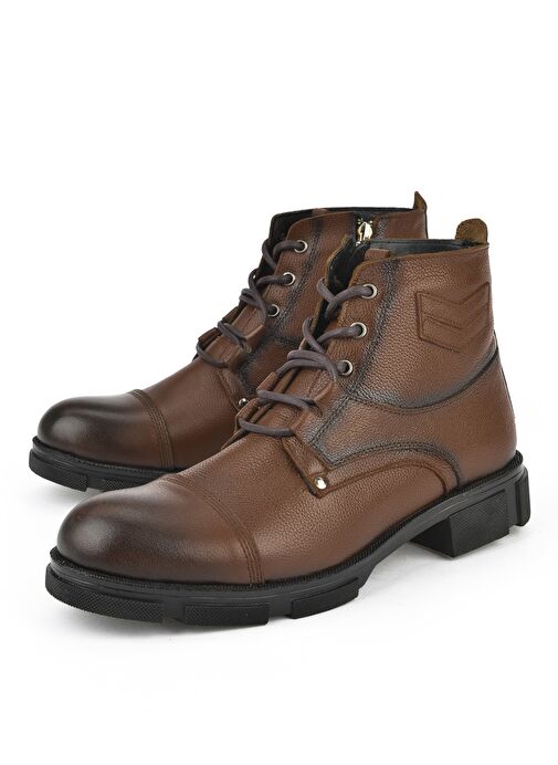 Ziya, Erkek Hakiki Deri Kürklü Bot 153999Z045 Taba - Görsel 6