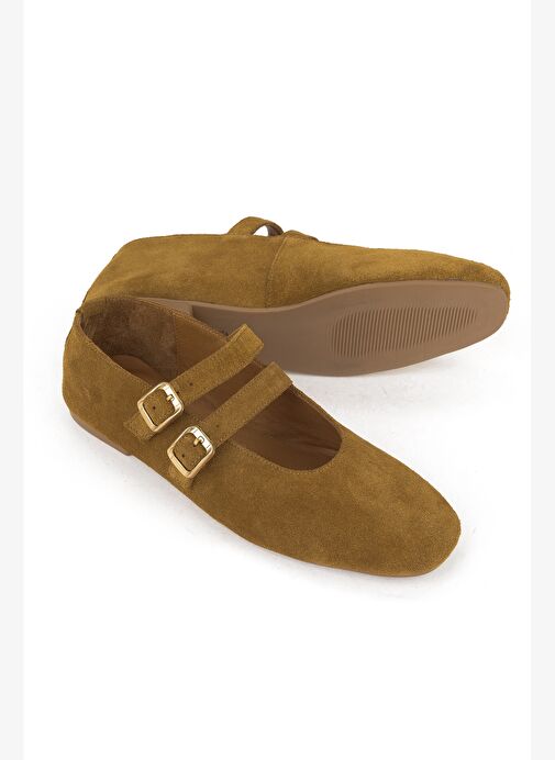 Ziya, Kadın Hakiki Deri Babet 153111Z4083 Camel - Görsel 5