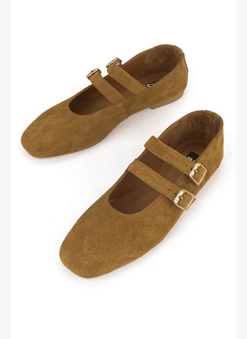 Ziya, Kadın Hakiki Deri Babet 153111Z4083 Camel - Görsel 6