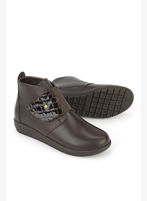 Ziya, Kadın Hakiki Deri Konfor Bot 1531022Z7551 Kahve - Görsel 5