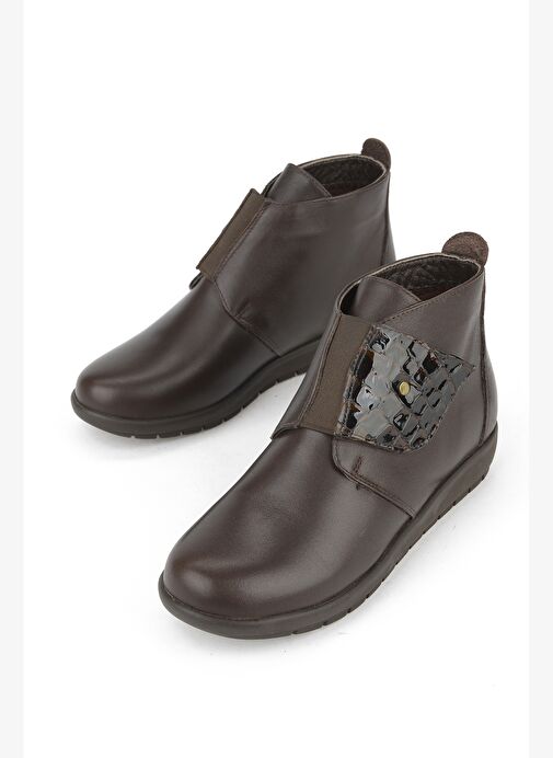 Ziya, Kadın Hakiki Deri Konfor Bot 1531022Z7551 Kahve - Görsel 6