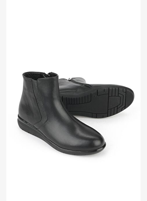 Ziya, Kadın Hakiki Deri Konfor Bot 1531022Z7647 Siyah - Görsel 5