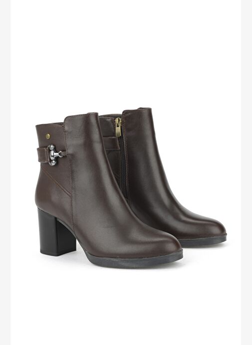 Ziya, Kadın Hakiki Deri Bot 1531022Z7571 Kahve - Görsel 3