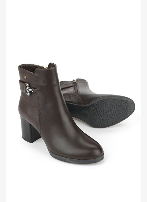 Ziya, Kadın Hakiki Deri Bot 1531022Z7571 Kahve - Görsel 5
