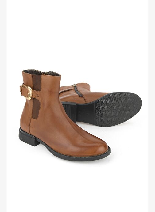 Ziya, Kadın Hakiki Deri Bot 1531022Z7614 Taba - Görsel 5