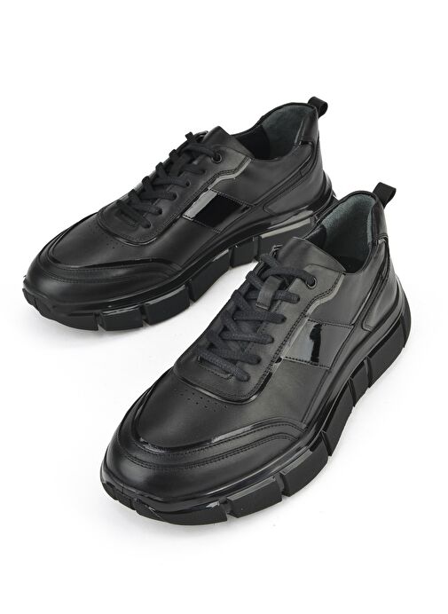 Ziya, Erkek Hakiki Deri Sneaker 153498Z1792 Siyah - Görsel 6
