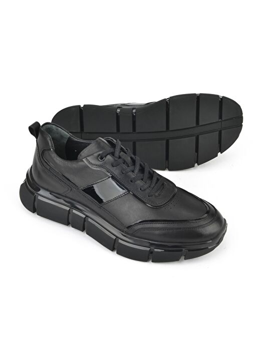 Ziya, Erkek Hakiki Deri Sneaker 153498Z1792 Siyah - Görsel 5