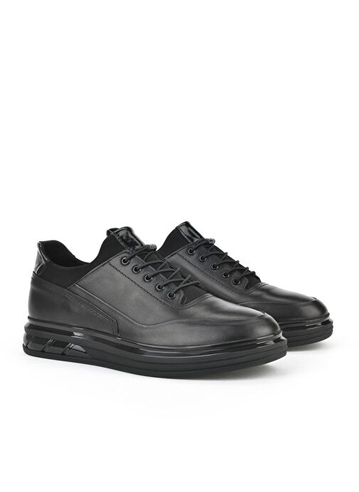 Ziya, Erkek Hakiki Deri Sneaker 153498Z1760 Siyah - Görsel 3