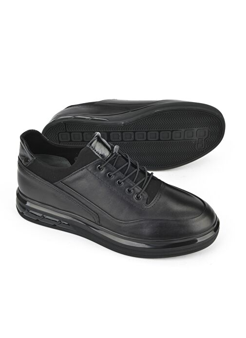 Ziya, Erkek Hakiki Deri Sneaker 153498Z1760 Siyah - Görsel 5
