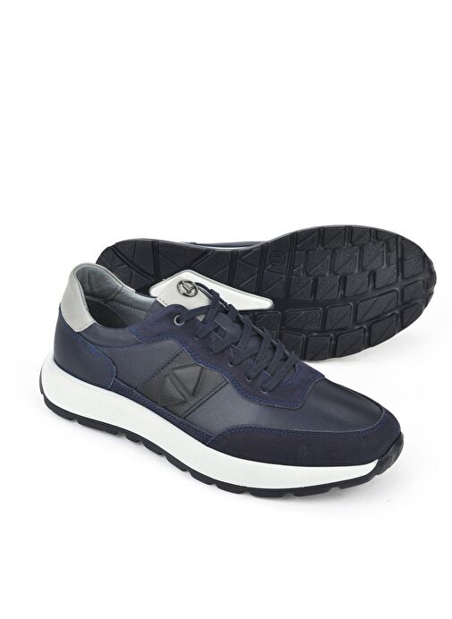 Ziya, Erkek Hakiki Deri Sneaker 1531037Z2417 Lacivert - Görsel 5