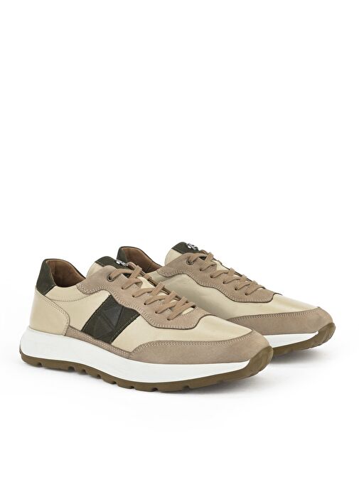 Ziya, Erkek Hakiki Deri Sneaker 1531037Z2417 Bej - Görsel 3