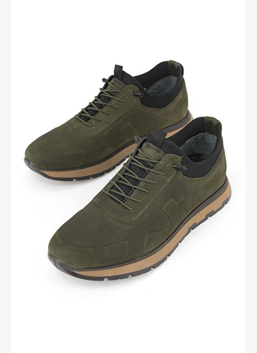 Ziya, Erkek Hakiki Deri Sneaker 1531037Z24112 Haki - Görsel 6