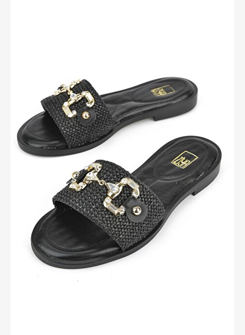 Ziya, Hasır Kadın Terlik 1511044Z5001 Siyah - Görsel 6