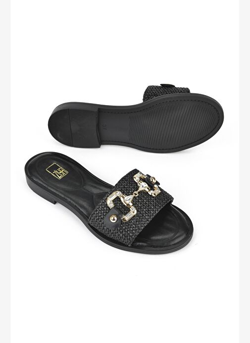 Ziya, Hasır Kadın Terlik 1511044Z5001 Siyah - Görsel 5