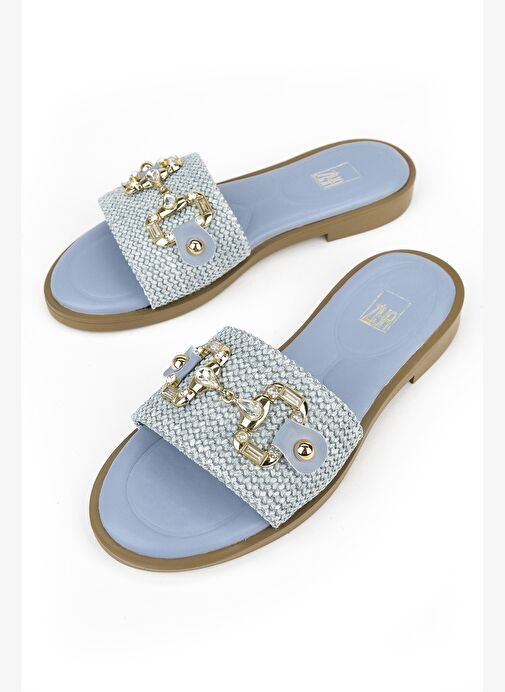 Ziya, Hasır Kadın Terlik 1511044Z5001 Mavi - Görsel 6