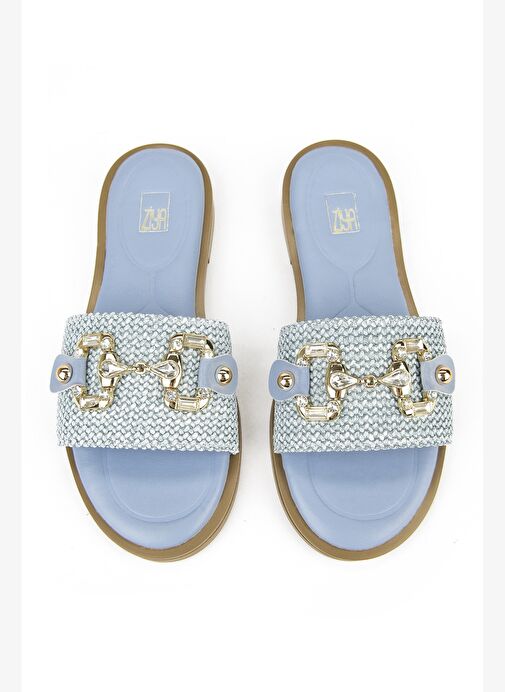 Ziya, Hasır Kadın Terlik 1511044Z5001 Mavi - Görsel 4