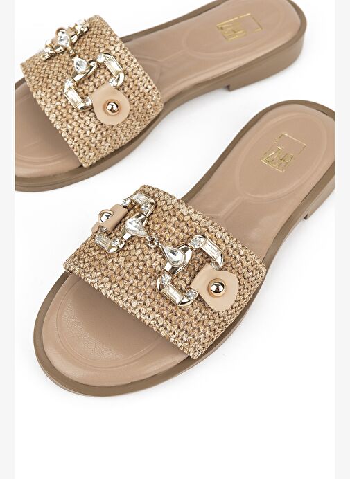 Ziya, Hasır Kadın Terlik 1511044Z5001 Vizon - Görsel 6