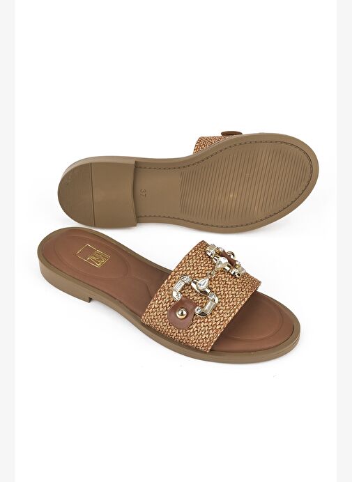 Ziya, Hasır Kadın Terlik 1511044Z5001 Taba - Görsel 5