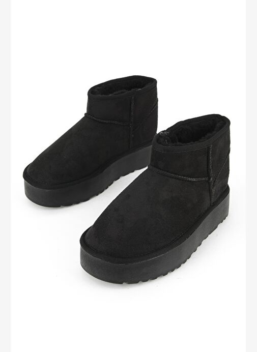 Ziya, Suni Kürklü Kadın Bot 1531044Z1002 Siyah - Görsel 6