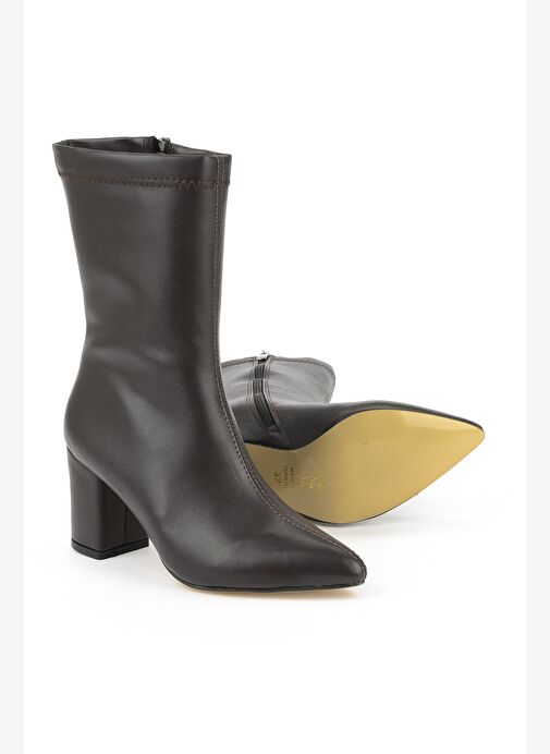 Ziya, Kadın Topuklu Bot 1531044Z4006 Kahve - Görsel 5