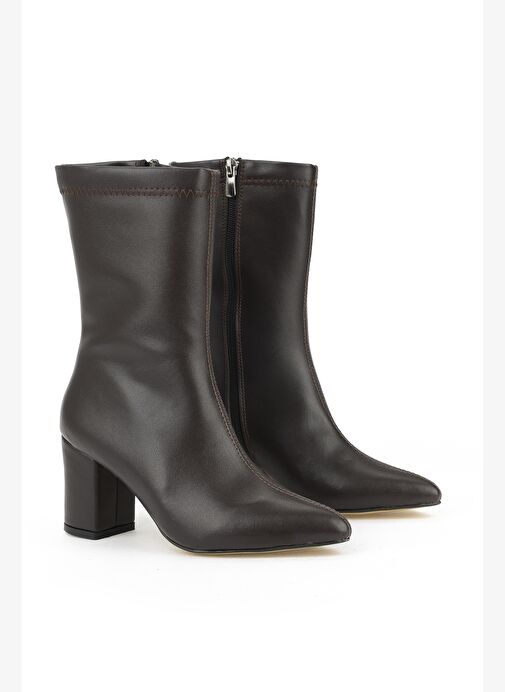 Ziya, Kadın Topuklu Bot 1531044Z4006 Kahve - Görsel 3