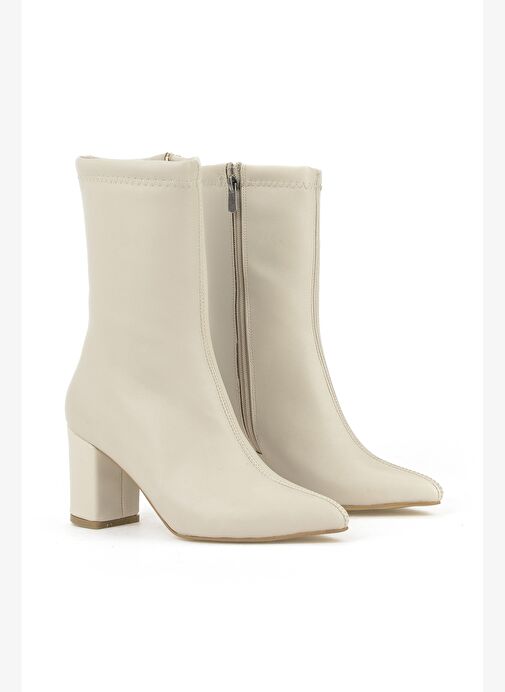Ziya, Kadın Topuklu Bot 1531044Z4006 Bej - Görsel 3
