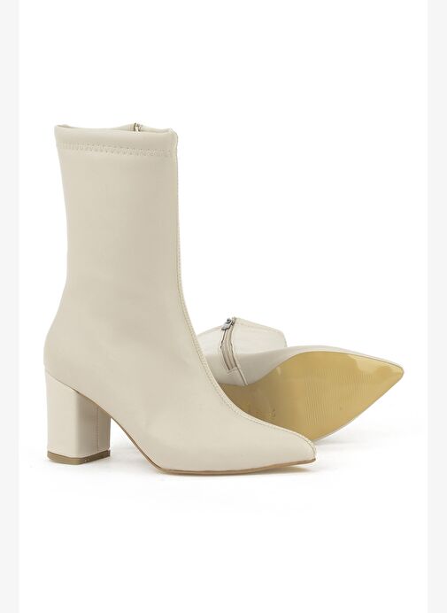 Ziya, Kadın Topuklu Bot 1531044Z4006 Bej - Görsel 5