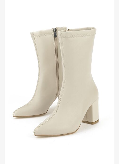 Ziya, Kadın Topuklu Bot 1531044Z4006 Bej - Görsel 6