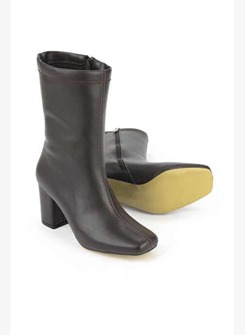 Ziya, Kadın Topuklu Bot 1531044Z4007 Kahve - Görsel 5