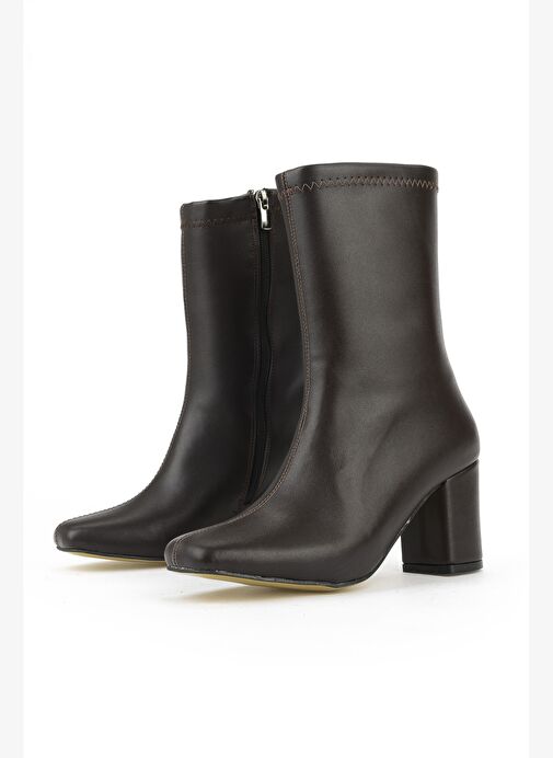 Ziya, Kadın Topuklu Bot 1531044Z4007 Kahve - Görsel 6