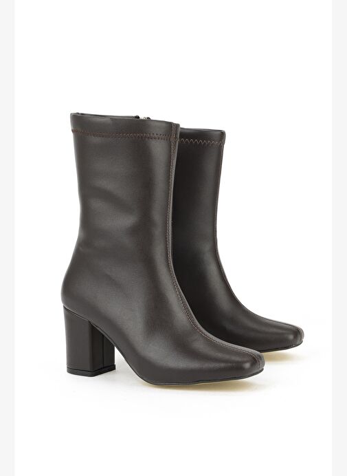 Ziya, Kadın Topuklu Bot 1531044Z4007 Kahve - Görsel 3