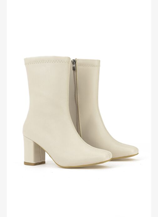 Ziya, Kadın Topuklu Bot 1531044Z4007 Bej - Görsel 3