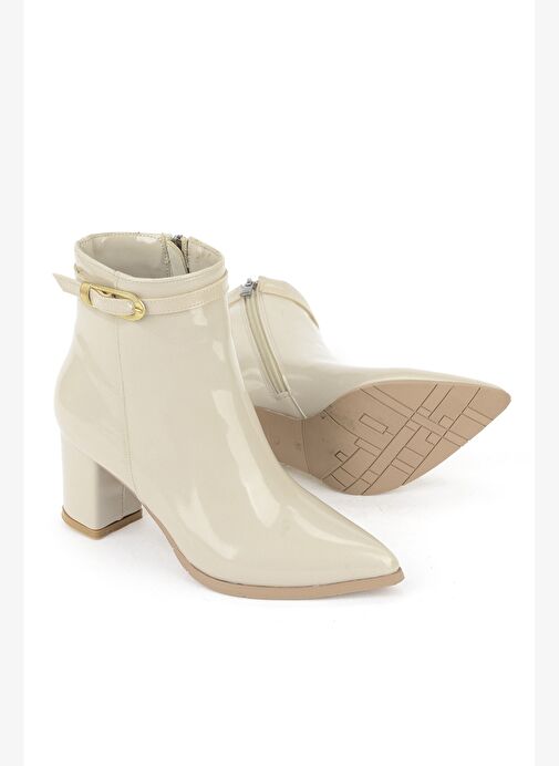 Ziya, Kadın Topuklu Bot 1531044Z4010 Bej - Görsel 5