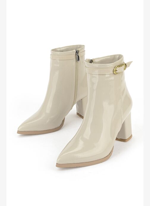 Ziya, Kadın Topuklu Bot 1531044Z4010 Bej - Görsel 6