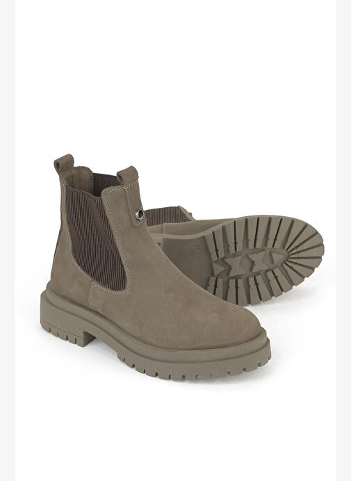 Ziya, Kadın Hakiki Deri Bot 153359Z3102 Vizon - Görsel 5