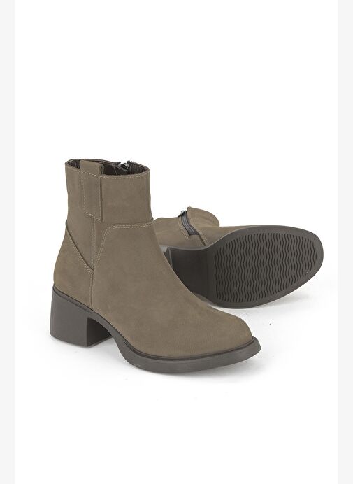 Ziya, Kadın Hakiki Deri Bot 153359Z623 Vizon - Görsel 5