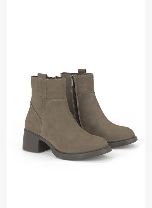 Ziya, Kadın Hakiki Deri Bot 153359Z623 Vizon - Görsel 3