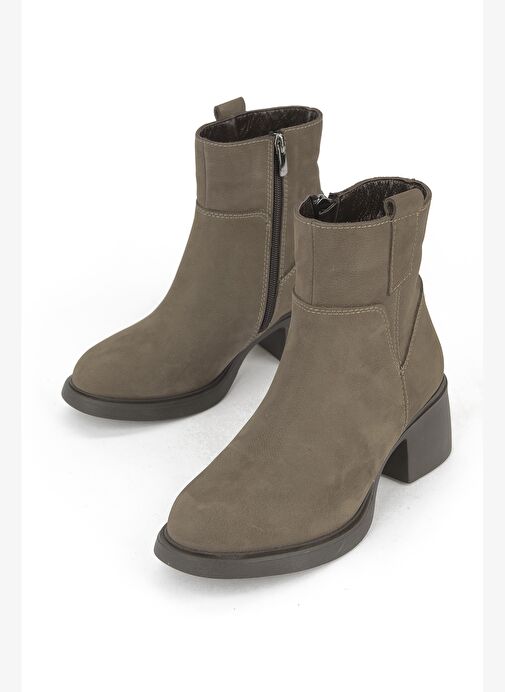 Ziya, Kadın Hakiki Deri Bot 153359Z623 Vizon - Görsel 6