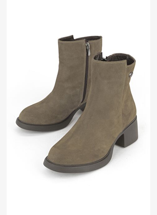 Ziya, Kadın Hakiki Deri Bot 153359Z6212 Vizon - Görsel 6