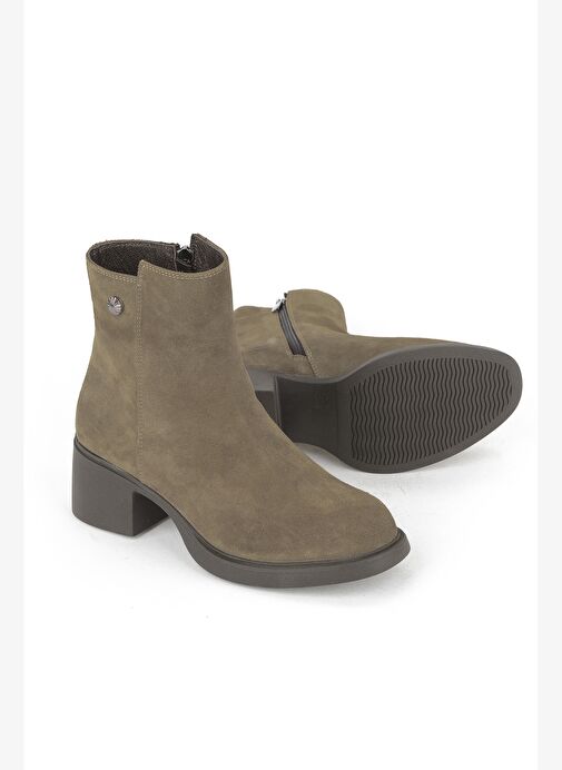 Ziya, Kadın Hakiki Deri Bot 153359Z6212 Vizon - Görsel 5