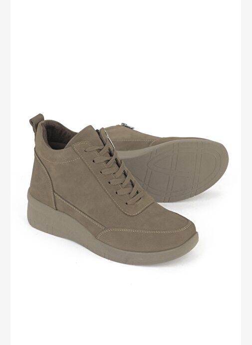 Ziya, Kadın Hakiki Deri Bot 153359Z3752 Vizon - Görsel 5