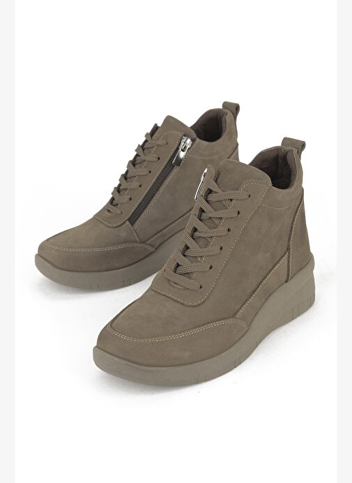 Ziya, Kadın Hakiki Deri Bot 153359Z3752 Vizon - Görsel 6