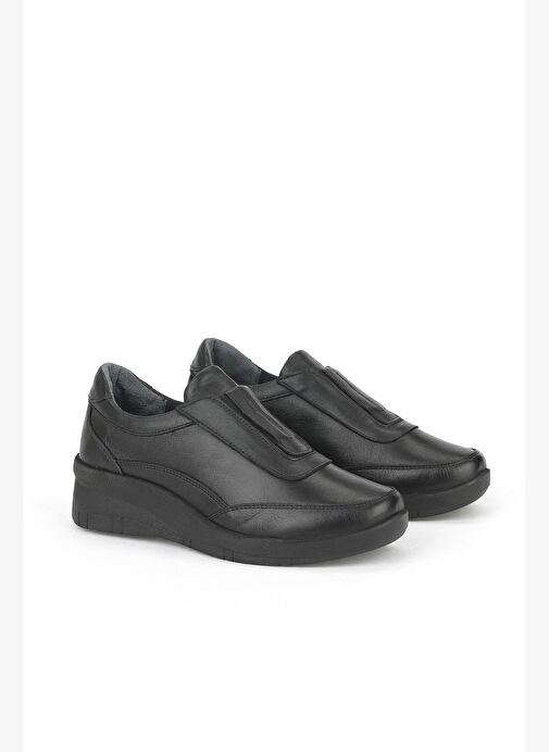 Ziya, Kadın Hakiki Deri Konfor Ayakkabı 153359Z220 Siyah - Görsel 3