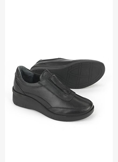 Ziya, Kadın Hakiki Deri Konfor Ayakkabı 153359Z220 Siyah - Görsel 5