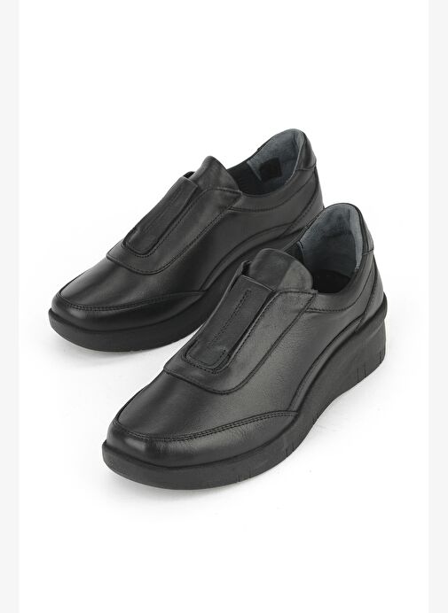 Ziya, Kadın Hakiki Deri Konfor Ayakkabı 153359Z220 Siyah - Görsel 6