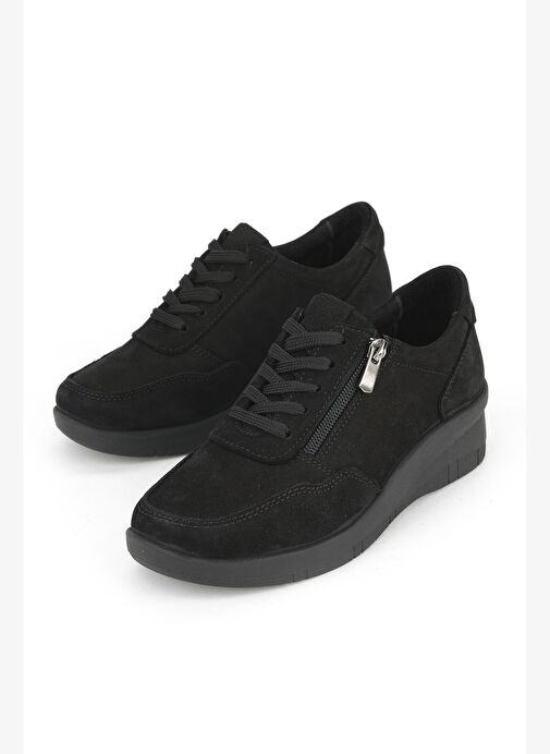 Ziya, Kadın Hakiki Deri Konfor Ayakkabı 153359Z218 Siyah - Görsel 5