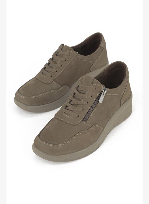 Ziya, Kadın Hakiki Deri Konfor Ayakkabı 153359Z218 Vizon - Görsel 6