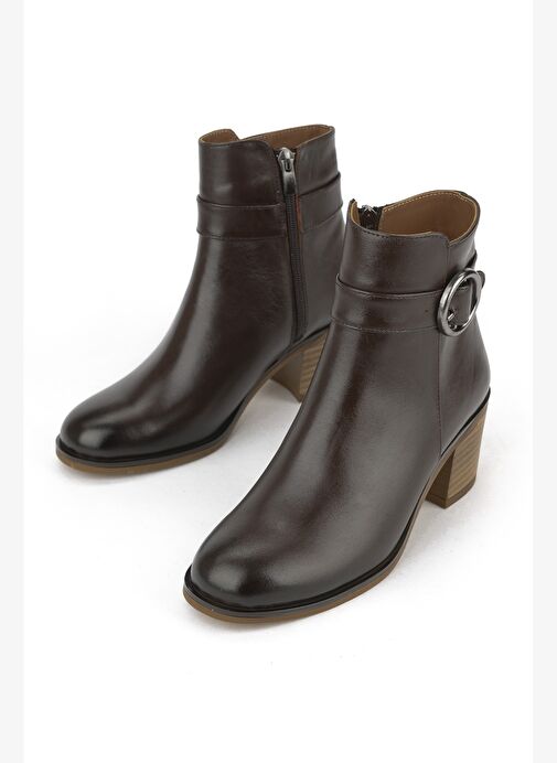 Ziya, Kadın Hakiki Deri Bot 1531020Z301 Kahve - Görsel 6